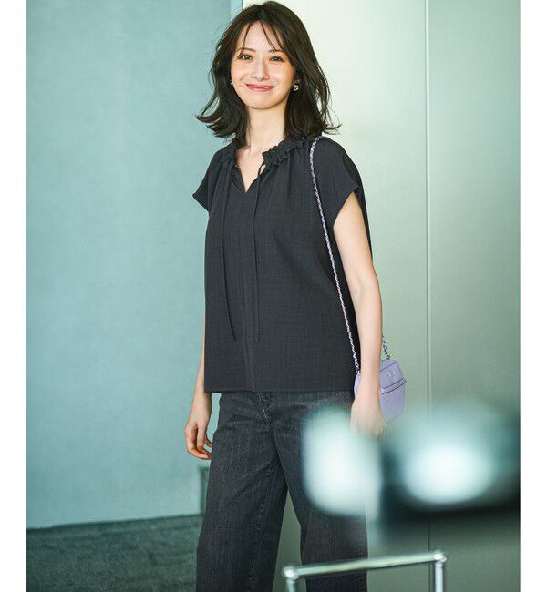 23区「【WEB&一部店舗限定】ライトタンブラー ギャザー フリル ブラウス」|シャツ・ブラウス|