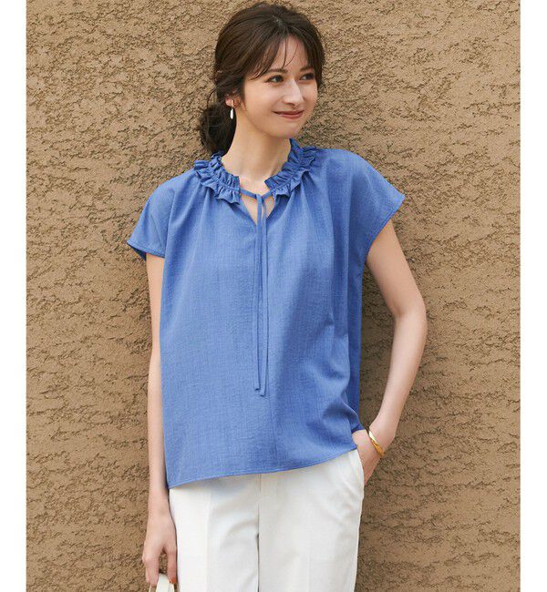 23区「【WEB&一部店舗限定】ライトタンブラー ギャザー フリル ブラウス」|シャツ・ブラウス|ｽｶｲﾌﾞﾙ