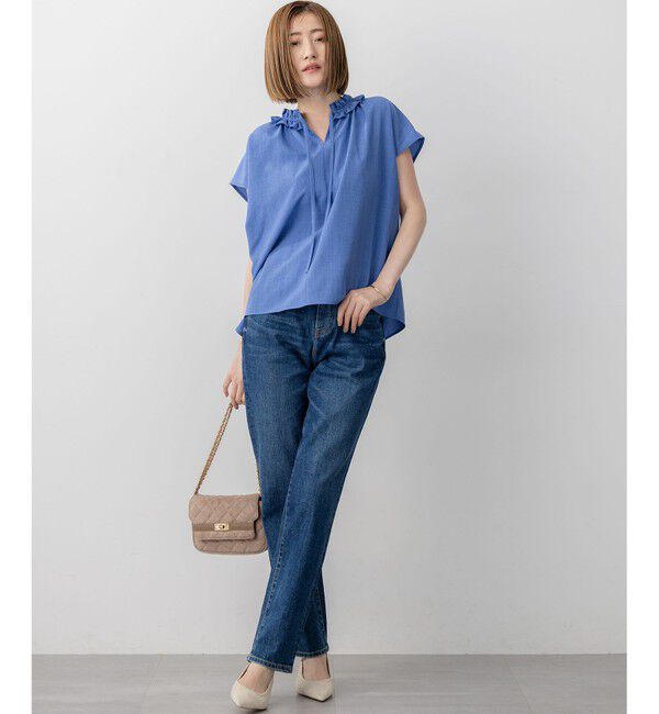 23区「【WEB&一部店舗限定】ライトタンブラー ギャザー フリル ブラウス」|シャツ・ブラウス|