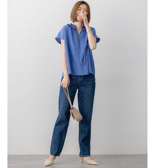 23区「【WEB&一部店舗限定】ライトタンブラー ギャザー フリル ブラウス」|シャツ・ブラウス|