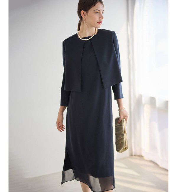 23区「【APPLAUDIR】シフォンジョーゼット コンビドレス」|ドレス|