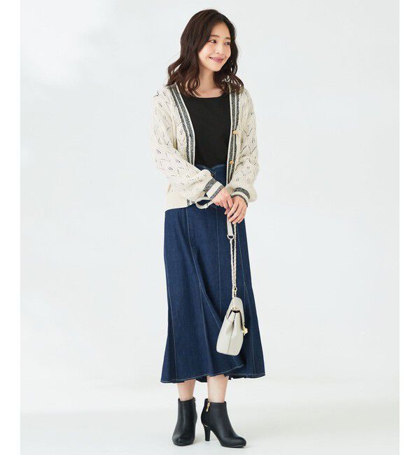 ANY SIS「【洗える】透かし編みニット カーディガン」|カーディガン|