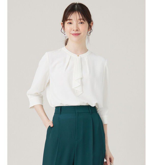 any SiS「【洗える】ラッフルボウ ブラウス」|シャツ・ブラウス|オフ