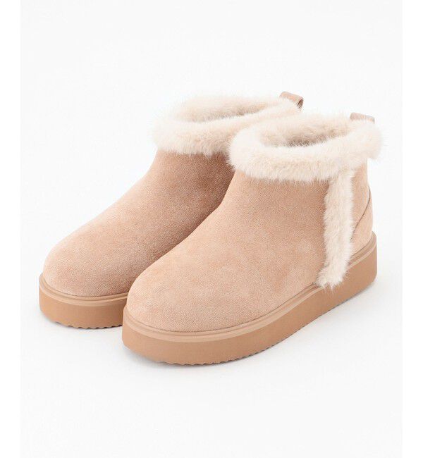 ANY SIS「【23.0~24.0cm】ボリュームソールフェイクムートン ブーツ」|ショートブーツ|ﾗｲﾄﾍﾞｰ