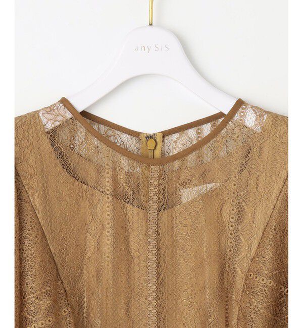 ANY SIS「【洗える】ストライプレーシー ドレス」|ドレス|