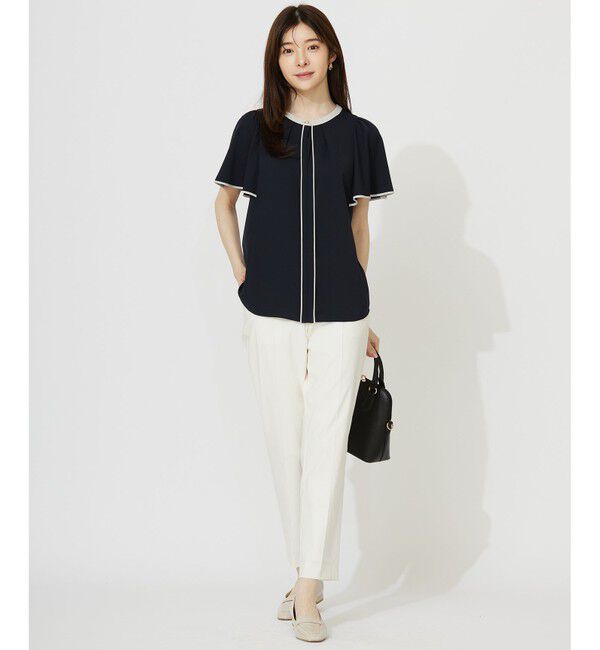 ANY SIS「【洗える】バイカラーフレア ブラウス」|シャツ・ブラウス|