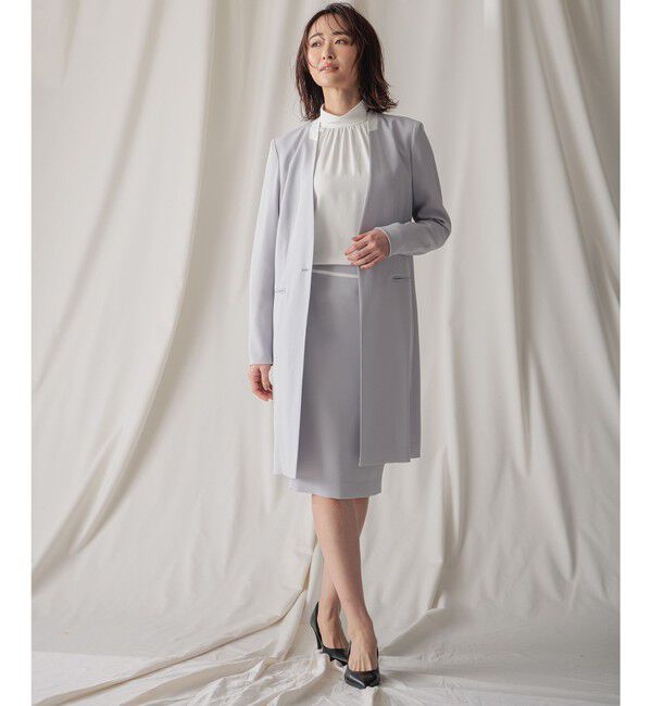 BEIGE,「【L-size】CINDY / ノーカラーロングジャケット」|ノーカラージャケット|