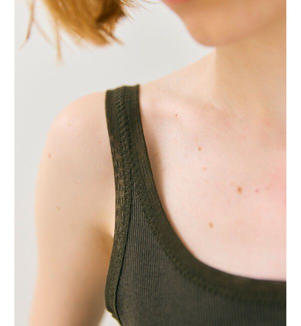 BEIGE,「【BEIGE,ecru/WEB限定・洗える】RIB TOPS /  コットンシルクリブキャミソール」|キャミソール|