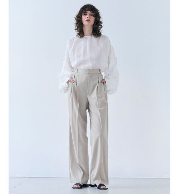 BEIGE,「【GISELe 6月号掲載】OREGANO / サマーウールタックワイドパンツ」|その他|