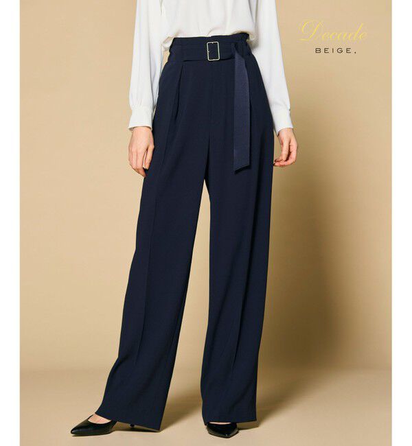 BEIGE,「【洗える】CINDY / ワイドパンツ」|その他|Navy