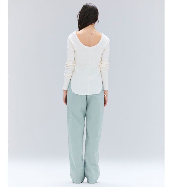 BEIGE,「【洗える】GLOBE / コットンリブ前後2WAYカットソー」|Tシャツ・カットソー|