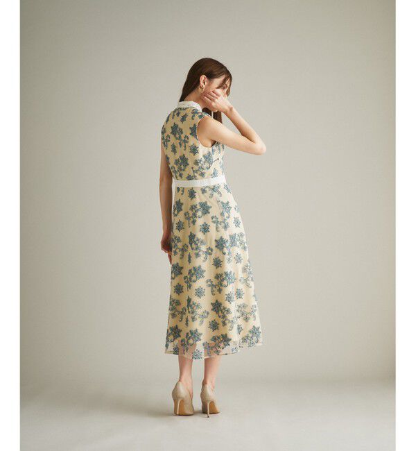  「コードフラワー刺繍レースワンピース」|ドレス|