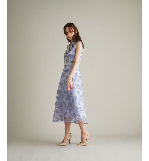  「コードフラワー刺繍レースワンピース」|ドレス|