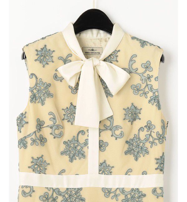  「コードフラワー刺繍レースワンピース」|ドレス|