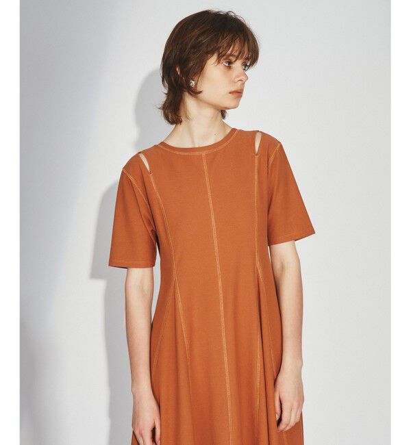 Diagram「切替フレアカットワンピース」|ワンピース|ブラウン