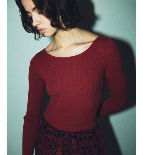 GRACE CONTINENTAL「フラワープリーツニットワンピース」|ワンピース|レンガ