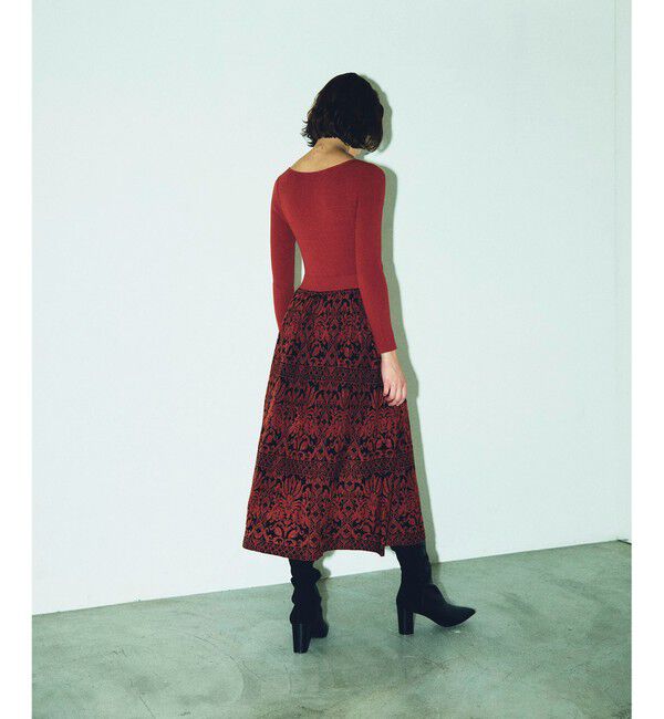 GRACE CONTINENTAL「フラワープリーツニットワンピース」|ワンピース|