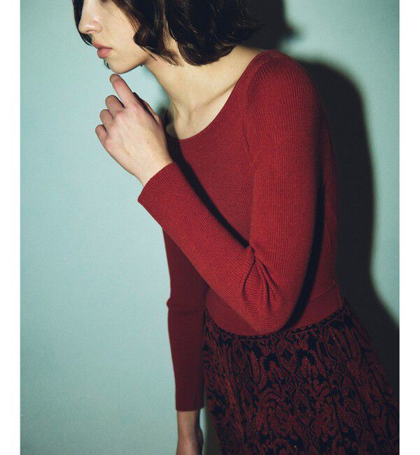 GRACE CONTINENTAL「フラワープリーツニットワンピース」|ワンピース|