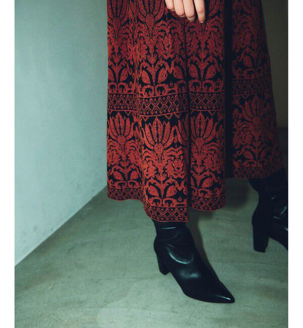 GRACE CONTINENTAL「フラワープリーツニットワンピース」|ワンピース|