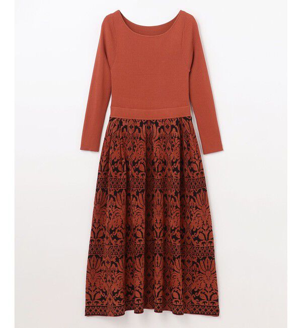 GRACE CONTINENTAL「フラワープリーツニットワンピース」|ワンピース|