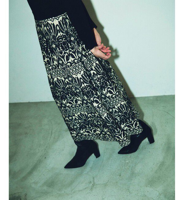 GRACE CONTINENTAL「フラワープリーツニットワンピース」|ワンピース|