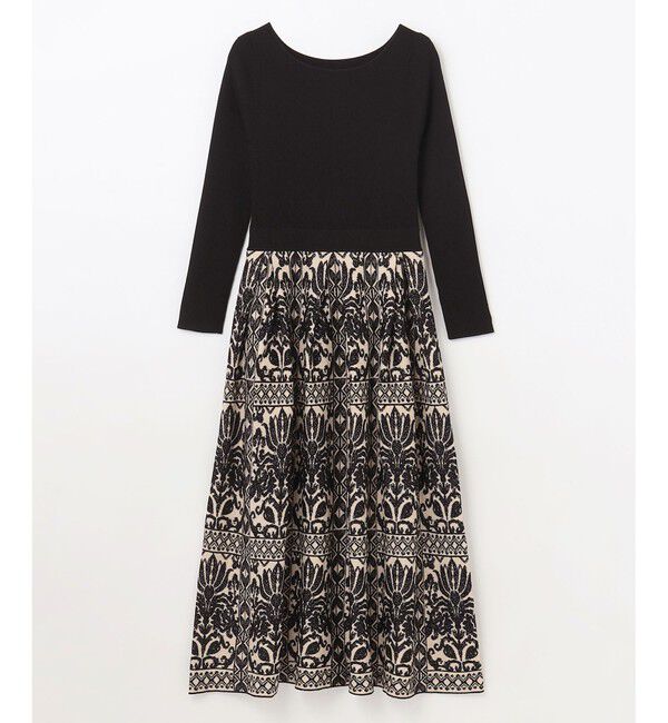 GRACE CONTINENTAL「フラワープリーツニットワンピース」|ワンピース|