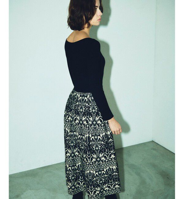 GRACE CONTINENTAL「フラワープリーツニットワンピース」|ワンピース|