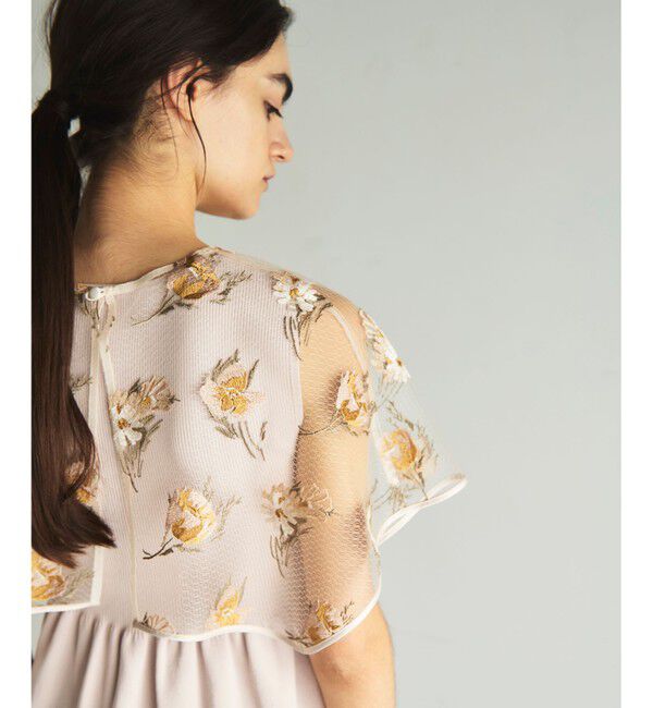 GRACE CONTINENTAL「刺繍ケープニットトップ」|ニット・セーター|