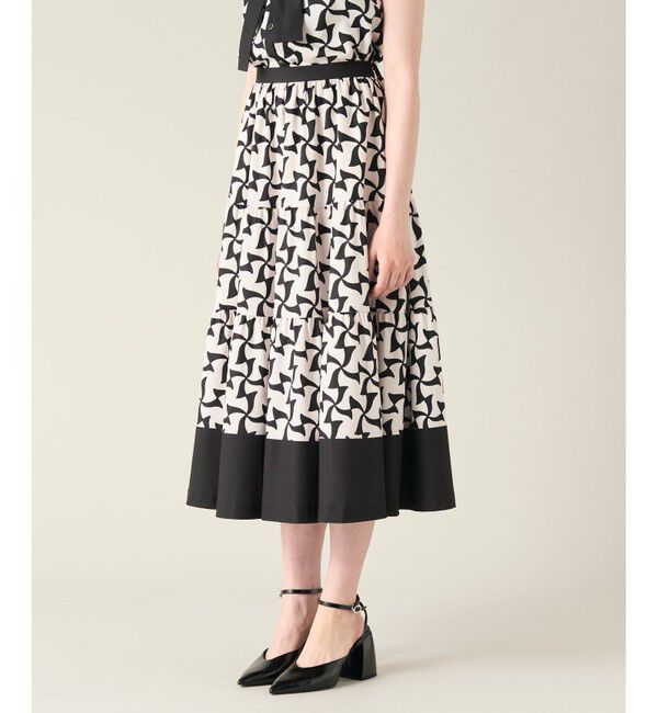 GRACE CONTINENTAL「リボンプリントスカート」|スカート|