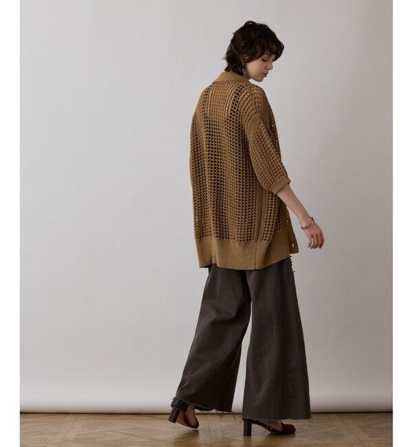 GRACE CONTINENTAL「メッシュスキッパーニットカーディガン」|カーディガン|