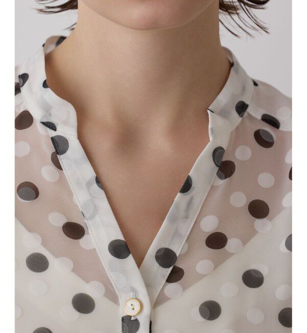 GRACE CONTINENTAL「ドットオパールボウタイノースリーブ」|シャツ・ブラウス|