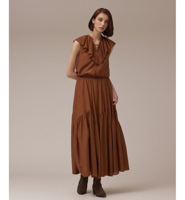 GRACE CONTINENTAL「コットンシルクティアードスカート」|スカート|