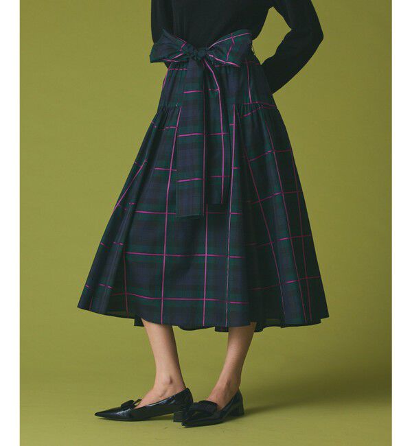 Grace Class「シルクブラックウォッチスカート」|スカート|
