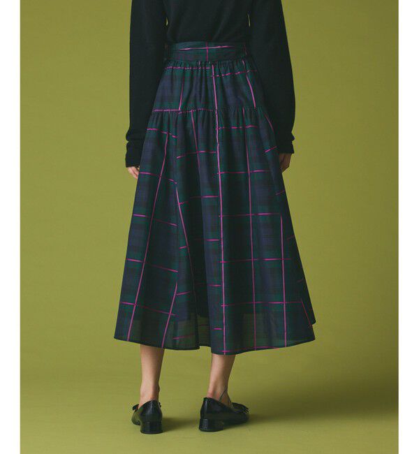 Grace Class「シルクブラックウォッチスカート」|スカート|