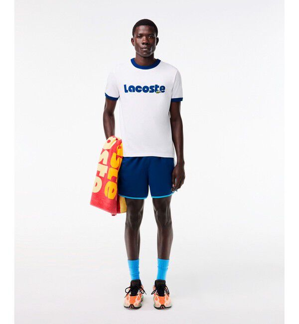 LACOSTE「ネームプリントトリムTシャツ」|Tシャツ・カットソー|