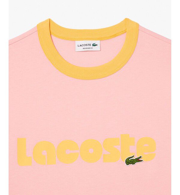 LACOSTE「ネームプリントトリムTシャツ」|Tシャツ・カットソー|