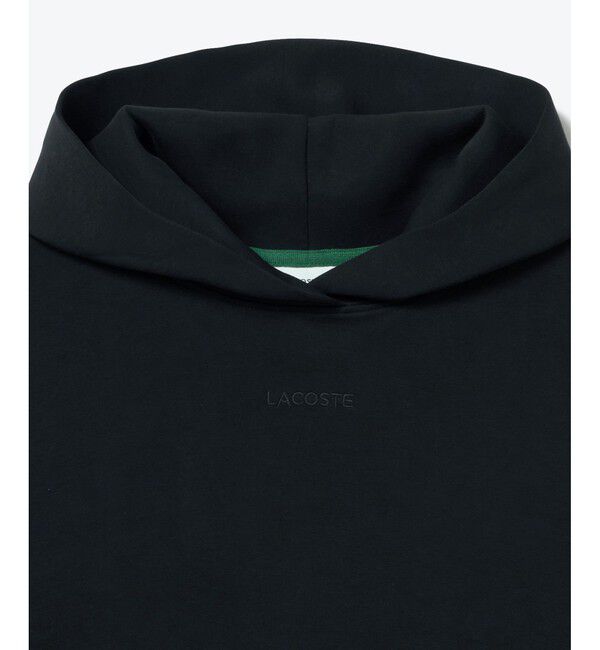 LACOSTE「ブランドネームロゴステッチ クロップド丈 ダブルフェイススウェットフーディー / スウェットパーカー」|パーカー|