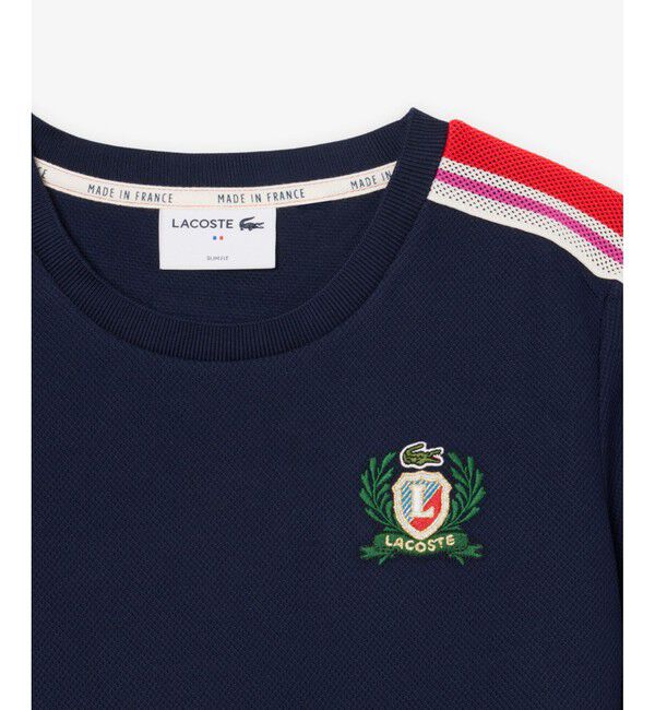 LACOSTE「ショルダーメッシュバンド鹿の子半袖Tシャツ」|Tシャツ・カットソー|