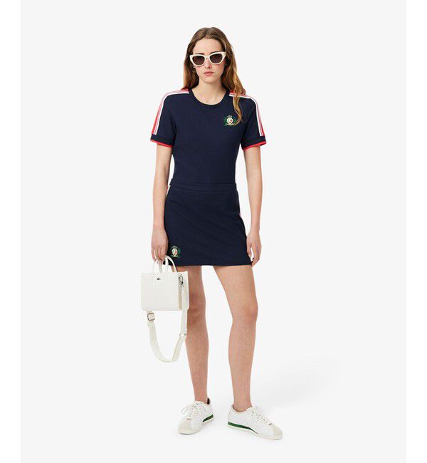 LACOSTE「ショルダーメッシュバンド鹿の子半袖Tシャツ」|Tシャツ・カットソー|