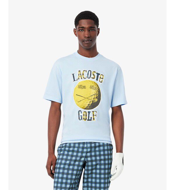 LACOSTE「スマイリーボールプリントゴルフTシャツ」|Tシャツ・カットソー|ライトブルー