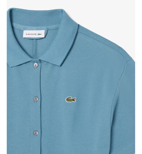 LACOSTE「鹿の子地シャツドレス ドレープフレアワンピース」|ワンピース|