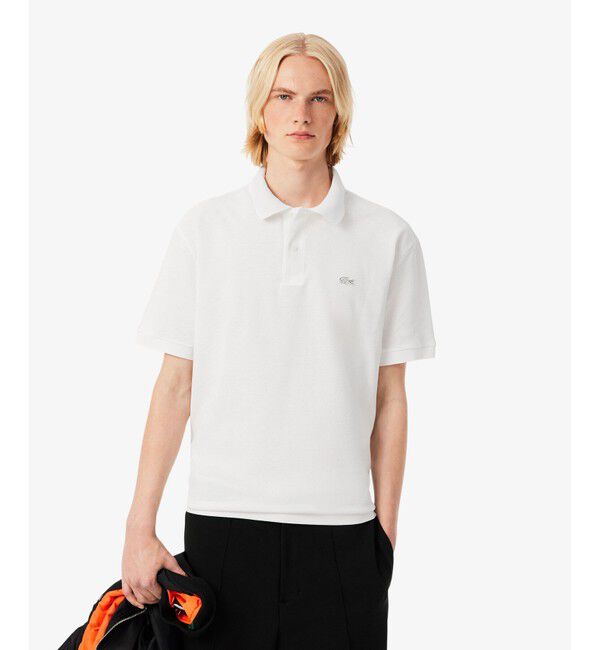LACOSTE「ヘビーウェイトルーズフィットポロシャツ」|ポロシャツ|ホワイト