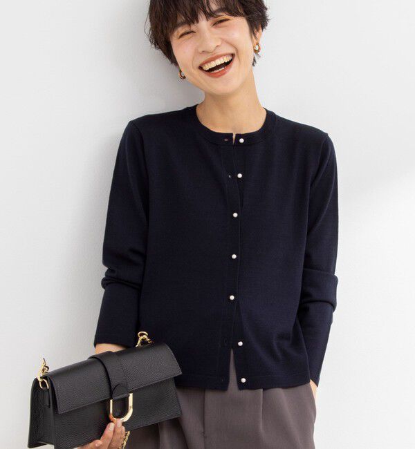 NOLLEY'S sophi「《手洗い可能》ウール100%クルーネックカーディガン」|カーディガン|