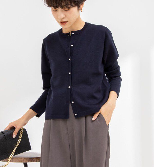 NOLLEY'S sophi「《手洗い可能》ウール100%クルーネックカーディガン」|カーディガン|