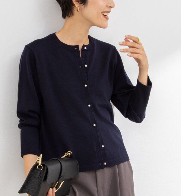 NOLLEY'S sophi「《手洗い可能》ウール100%クルーネックカーディガン」|カーディガン|