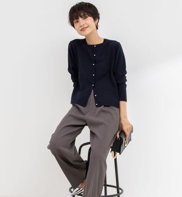 NOLLEY'S sophi「《手洗い可能》ウール100%クルーネックカーディガン」|カーディガン|