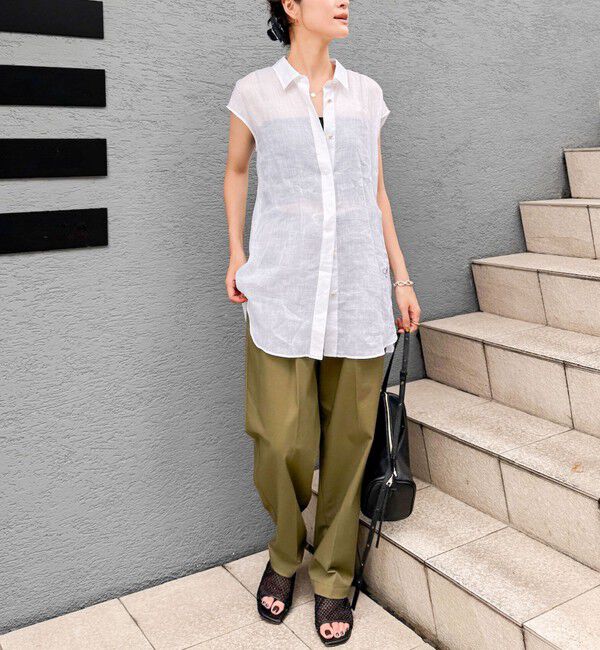 NOLLEY'S「シアーラミーオーバーサイズシャツ」|シャツ・ブラウス|