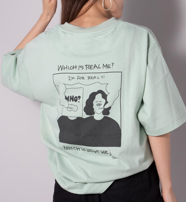 GLOSTER「イラストレーター"オガワ＠ogwillust"コラボTシャツ 『Which is real me』」|Tシャツ・カットソー|
