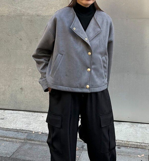 fredy emue「ダンボールスウェードライダースブルゾン」|ブルゾン・スタジャン|