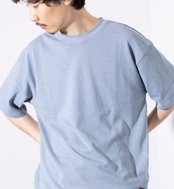 GLOSTER「【GLOSTER/グロスター】裾ドロスト 機能素材Tシャツ 無地T ショートスリーブ」|Tシャツ・カットソー|サックス